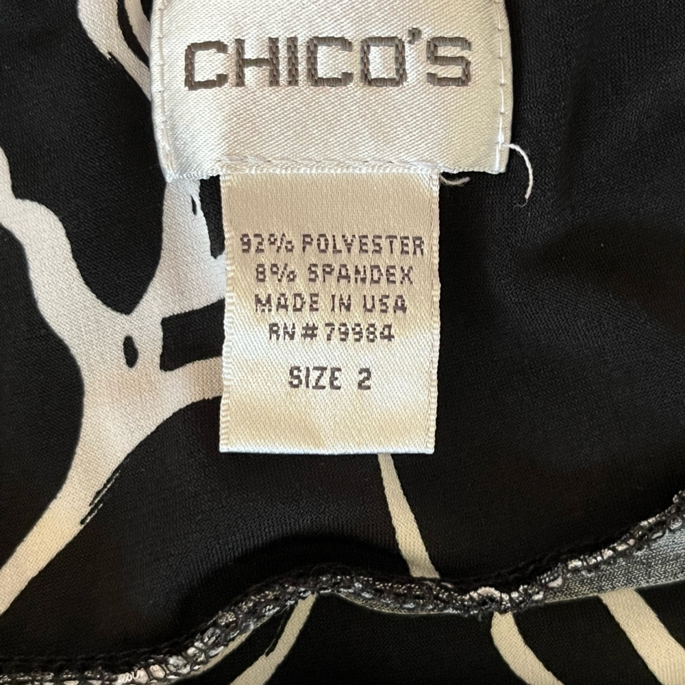 Chico's Black and White Floral Skirt - Picture 4 of 5